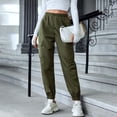 thumbnail image 2 of ManxiVoo Cargo Pants for Women, Women's Autumn and Winter New Casual Fashion Solid Color Workwear Pants Dickies Work Pants Army Green2 XXL, 2 of 4