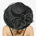 thumbnail image 2 of PMVFHDE Womens Dress Hat With Wide Leaf Flower Beach Hats For Women Bridal Shower Sun Block Elegant And Casual Dark Gray, 2 of 5