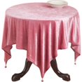 thumbnail image 3 of SARO 1639V.A54S 54 in. Dot Square Velvet Topper - Aqua, 3 of 4