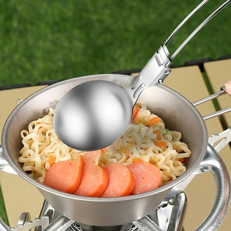 

Camping Cooking Utensils Stainless Steel Cooking Utensil Stainless Steel Camping Cooking Utensil With Foldable Handle Heat Non Stick Spatula Turner Colander Spoon Portabl
