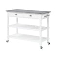 thumbnail image 2 of Convenience Concepts French Country Stainless Steel Top Kitchen Cart- White Wood, 2 of 10