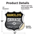 thumbnail image 2 of Harold's Garage I Can Fix Everything But Stupid 12 inch X 12 inch Shield Shaped Heavy Duty 3.2 mil Vinyl Decal To last, Gift for Dads and Uncles Classic Americana Crafted in the USA, 2 of 6