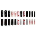 thumbnail image 3 of Yoyauz 24PCS Rectangular Fake Nails With Halloween Silver And Red Scratch Design Charm Acrylic Nails Suitable For Girls And Women On Halloween, 3 of 6