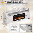 thumbnail image 2 of 70” Fireplace TV Stand with 36” Electric Fireplace, Electric Fireplace TV Stand for Living Room with LED Lights, Modern TV Console Cabinet & Media Entertainment Center with Fireplace (White), 2 of 7