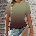 thumbnail image 2 of Ichuanyi Womens Summer Tops Trendy Gradient Color Print Short Sleeve Tshirts Shirts Crew Neck T Shirts Fashion, 2 of 7