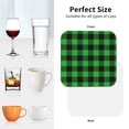 thumbnail image 6 of Sigee Buffalo Plaid Green Black for Water-Resistant, Heat-Resistant, Non-Slip Leather Coasters Set, Ideal for Coffee Table, Office, Bar, Home Decor-Square, 6 of 6