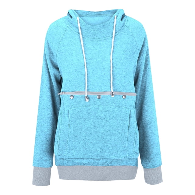 WEAIXIMIUNG Robe Chandail en Molleton Grande Taille pour Femmes Automne et Hiver Pull à Capuche Ample pour Animaux de Compagnie Chat Chien Grande Poche Pull-Over Chandail en Molleton