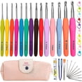 thumbnail image 1 of All-in-one Crochet Kit 14 Piece Full Size Soft Grip Knitting Needle Kit For Adult Beginners, 1 of 5