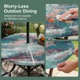 thumbnail image 5 of Round Outdoor Tablecloth with Umbrella Hole and Zipper, Vintage Bohemia Tablecloth with Elastic Waterproof, Abstract Minimalist Art Teal Red Patio Table Covers for 36" - 44" Picnic Pool Tables, 5 of 9