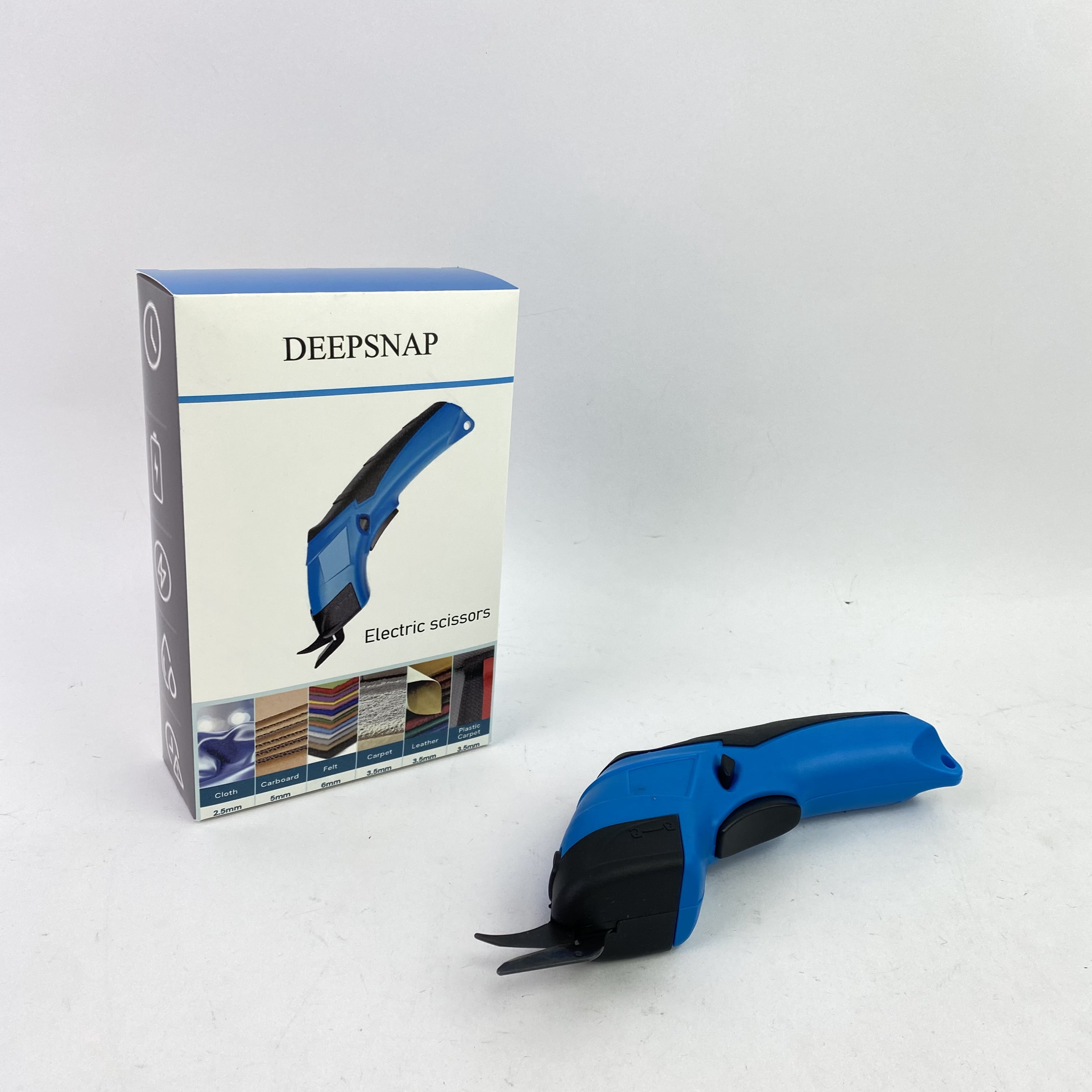 DEEPSNAP Cordless Electric Scissors, Cardboard Cutter, Rechargeable Powerful Scissor Cutting Tool for Cardboard, Fabric, Leather, Carpet, Plastic