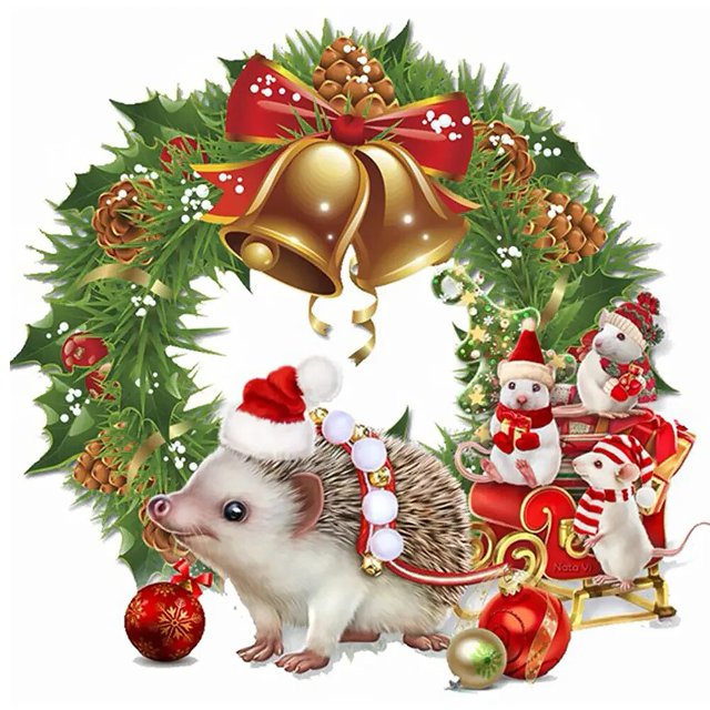 Pintura de diamantes 5D, corona de Navidad, bordado de diamantes, muñeco de nieve, Papá Noel, punto de cruz, regalo de Año Nuevo, decoración de invierno, 2023