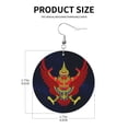 thumbnail image 3 of Round Leathe Dangle Earrings For Women Thailand National Emblem Circle Shape Drop Earrings Jewelry, 3 of 6