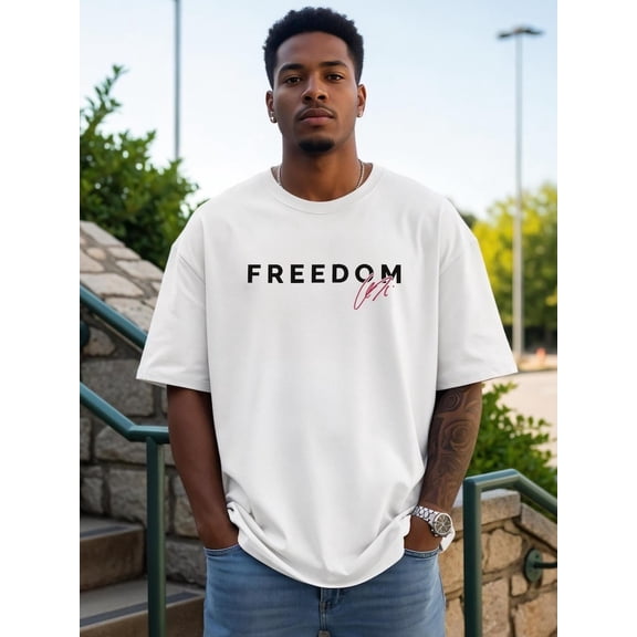 Freedom Graphic T-Shirt Patriotic Liberty Tee Unisex Cotton Shirt