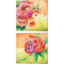 Great Art Now Beautiful Bouquet of Peonies by Patricia Pinto 2 Piece Canvas Art Set Each 14W x 14H