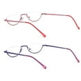 thumbnail image 3 of REAVEE 2 Pack Half Frame Reading Glasses Half Metal Moon Readers for Women Men Pink+Purple +1.25, 3 of 4