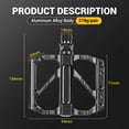 thumbnail image 3 of Addmotor Aluminum Alloy Road/Mountain Bike Platform Pedals, Black Anti-Skid Nails, 3 of 8