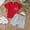 Red, variant on Product Category Boys Outfits&Set – Toddler & Youth Baseball Tee Short Sleeve Top and Shorts Set Letter Print Pullover with Casual Summer