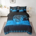 thumbnail image 2 of Homewish Basketball Game 7pcs Bedding Comforter Set,Sport Theme Queen Bedding Sets,Blue Black Queen Sheet Sets For Boys Kids,Breathable Home Decor Reversible, 2 of 8