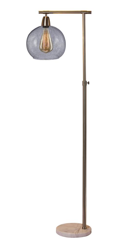 Floor Lamp in Brushed Steel and Clear