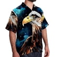 thumbnail image 2 of Starry bird Men's Spread Collar Poplin Beach Shirts - Casual Printed Button Down Short Sleeve Summer Tops for Unisex, 2 of 6