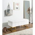 thumbnail image 3 of LumiSource Gold Steel, White Velvet Midas Storage Bench, 3 of 12