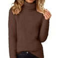 thumbnail image 2 of ylioge S-5X Plus Size Womens Fleece Sweaters Long Sleeve Turtleneck Sweatshirts Ladies Casual Solid Color Stretchy Pullover Knitted Sweater Tops, 2 of 6