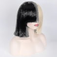 thumbnail image 3 of This Is Acting Sia Anime Cosplay Wig Synthetic Hair Women Straight Halloween Half Blonde Black Short Bob Wigs With Bangs, 3 of 3
