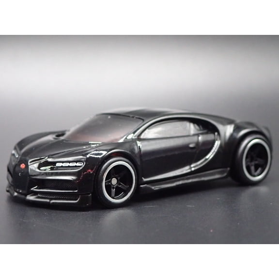 Open Box 2016-2024 BUGATTI CHIRON SUPER CAR BLACK 1:64 SCALE DIORAMA DIECAST MODEL CAR