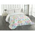 thumbnail image 3 of Ambesonne Fish Quilted Bedspread Set 3 Pcs, Funny Fish Aquaic Motif, Queen Size, Multicolor, 3 of 5