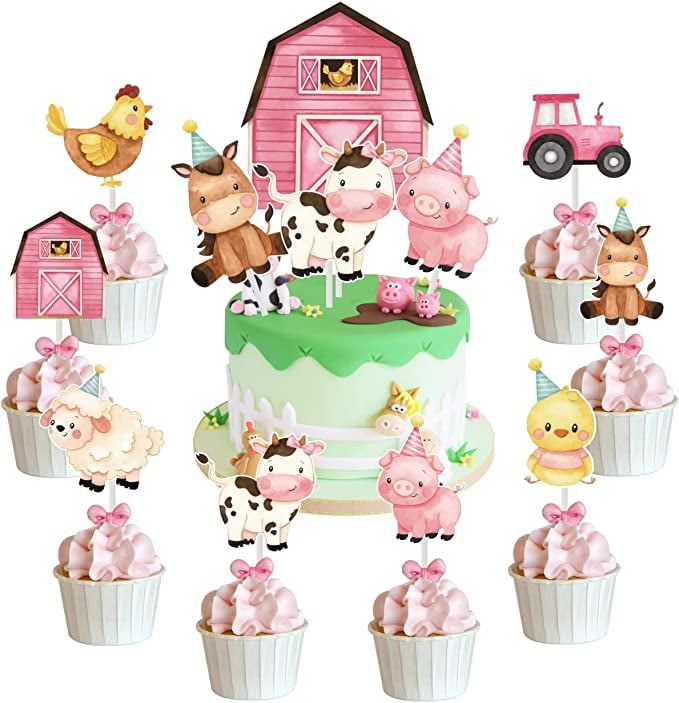 Pink Farm Animal Cake Decoration Farm Animal Birthday Cake Topper Farm Animal Theme Party Animal Cupcake Topper Cow Cake Decoration for Farm Animal Baby Shower Birthday Party Pink Farm Animal Cake Decoration Farm Animal Birthday Cake Topper Farm Animal Theme Party Animal Cupcake Topper Cow Cake Decoration for Farm Animal Baby Shower Birthday Party