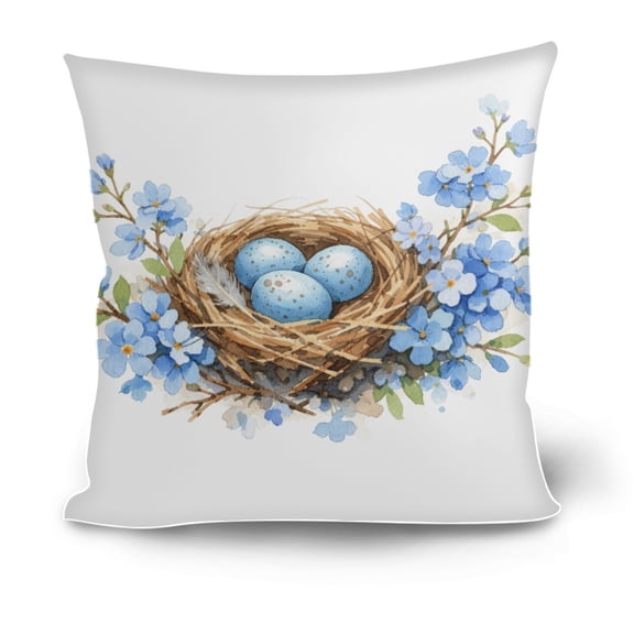 Orangide Easter Pillowcase 17x17 Inches Blue Tone Style Holiday Decorative Pillow Cover for Couch and Bedroom Festive Gift for Women Men and Children Not Include Insert