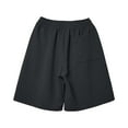 thumbnail image 4 of asjyhkr Plus Size Mens Shorts Casual Ribbed Knit Breathable Drawstring Elastic Waist Lounge Shorts with Pockets,M-5XL, 4 of 4