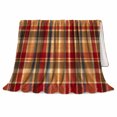 thumbnail image 2 of autumn celebration Pumpkin Bat Autumn Plaid, Festive autumn celebration Scene, Warm Flannel Blanket for Ranch House and Living Room, Art Lovers autumn celebration Gift, Festive Home Decor, 2 of 9