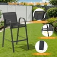 thumbnail image 6 of Dovov Outdoor Bar Stools Set of 4, Patio Bar Height Stool Outdoor Textilene Bar Chairs All Weather Patio Barstools for Garden Poolside Backyard Balcony Porch Lawn Deck, Black, 6 of 10