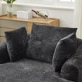 thumbnail image 2 of Oversized Chaise Longue Chair Indoor, Modern Upholstered Chenille Deep Seat Sofa Bed with Throw Pillows and Armrests, Sleeper Sofa Couch for Living Room, Bedroom Apartment, 2 of 8