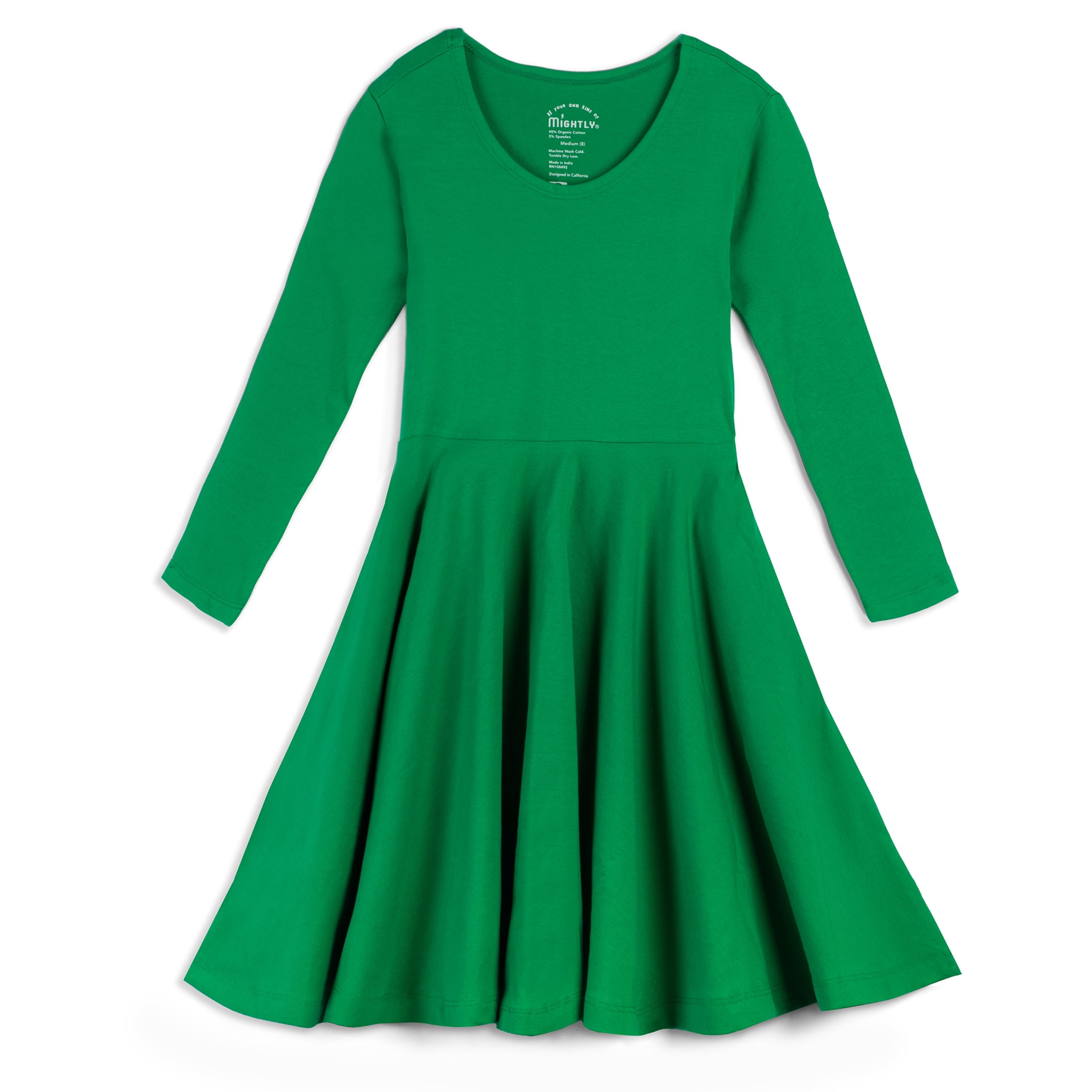 girls green skater dress