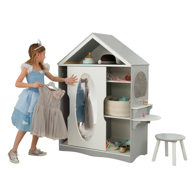 KidKraft Wooden Dress Up Armoire and Vanity with Costume Storage and