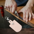 thumbnail image 3 of Uxcell Leather Key Fob, 4 Pcs Leather Key Fobs with Key Rings DIY Keychain Holder for Car Keys, Light Pink, 3 of 5