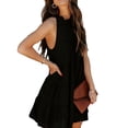 thumbnail image 1 of Vestido Casual Sin Mangas, Vestido Suelto De Una Línea Versátil Pajarita En La Espalda Cuello De Hongos Elegante Para El Día A Día Para La Fiesta En La Playa YLSHRF Otros, 1 of 7