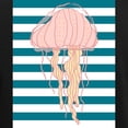 thumbnail image 3 of CafePress - Blue White Bold Stripes Hand Drawn Jellyfish Long - Long Sleeve Dark T-Shirt, 3 of 4