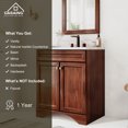 thumbnail image 5 of Boyel Living 30 inch Bathroom Vanity Marble Counter-Top Ceramic Basin Antique Brown Solid Wood Bathroom Cabine with Mirror, 5 of 7