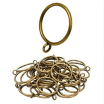 48 Pcs Curtain Rings with Eyelets, Metal Drapery Rings for Pinch Pleat Curtains, Drape Ring 1.5 Inch I D, Fits Up to 1.2 in Rod (Bronze)