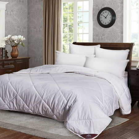 Triumph Hill 100% Australian Wool Bed Comforter 100% Jacquard Cotton Case Medium Weight All Season King Size Machine Washable