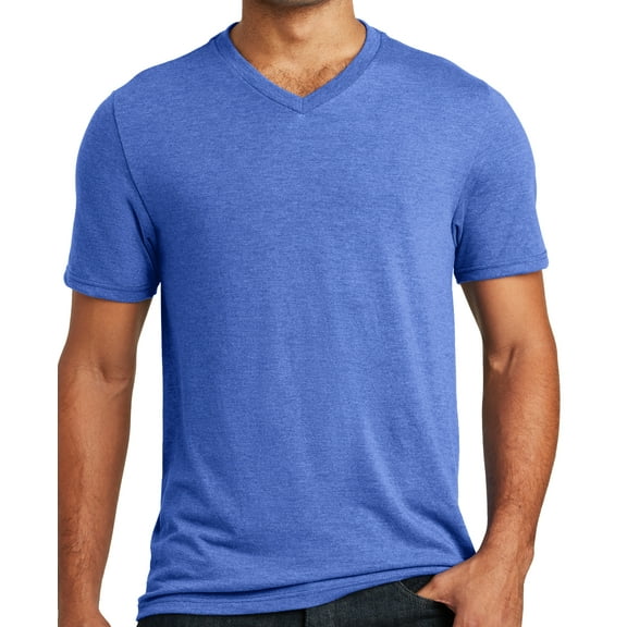 Mens Lighweight TriBlend V-neck Tee Shirt, Royal Frost, Medium