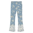 thumbnail image 5 of Auroural Toddler Girls Pants Size 4T Kids Girls Cute Flower Lace Print Soft Elasticity Casual Flared Trousers Pants, 5 of 8