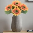 thumbnail image 6 of Artificial Sunflower, Ongmies Faux Silk Sunflowers Bouquet, Plastic Artificial Flowers Bouquet, Memorial Decoration for Cemetery, Hanging & Table Centerpieces, 6 of 7