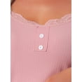 thumbnail image 5 of DARING DIVA Women's Pajama Sets Ribbed Knit Lace Tank Shorts Pants Sleepwear XS Pink, 5 of 7