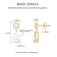 thumbnail image 5 of Rosec Jewels Classic Moissanite Drop Earrings for Women - D-VS1 Quality, 14K Yellow Gold, 5 of 6