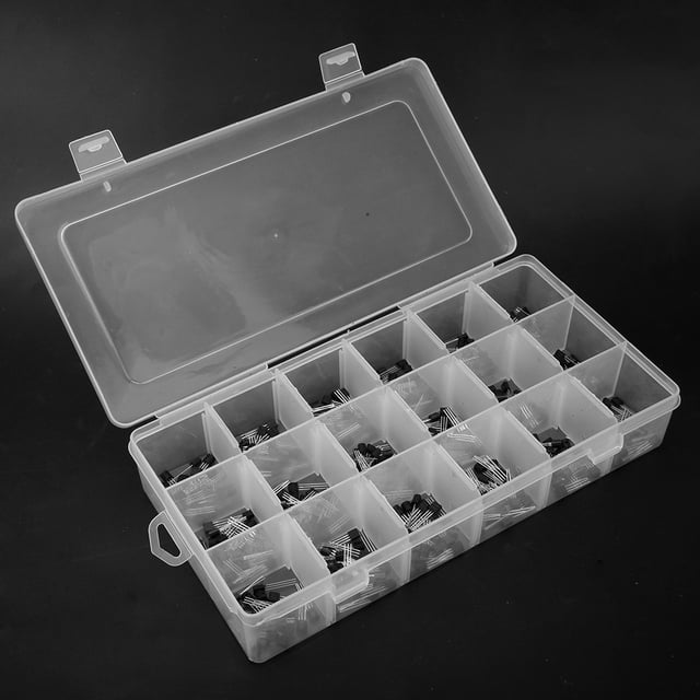 Kit de transistores, 360 piezas, 18 tipos de transistores, durabilidad mejorada Jadeshay A