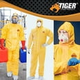 thumbnail image 4 of Tiger Tough Chemical Coverall Protective Hazmat Suit, Yellow, Large (Men's), 4 of 5